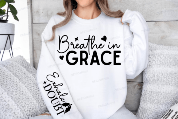 Breathe in Grace Sleeve Svg Design for T-Shirt Graphics
