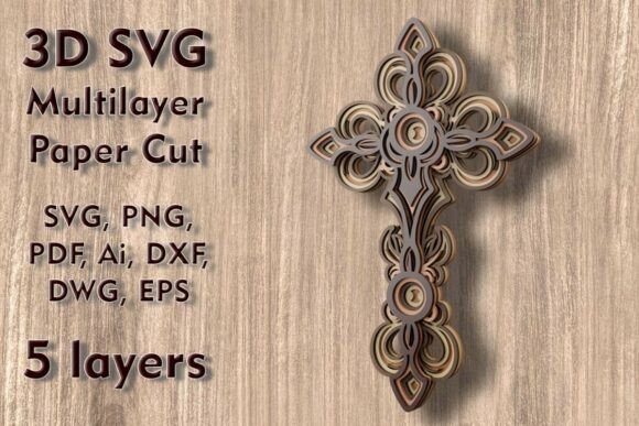 Enhancing Visuals with Cross 3D SVG Multilayer PaperCut Ornaments