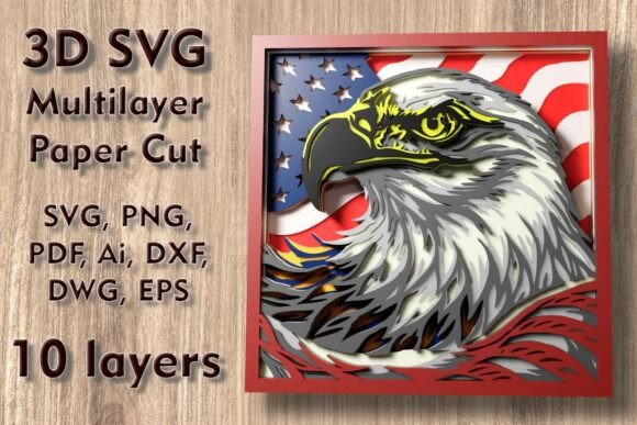 Evaluating Eagle and Flag 3D SVG PaperСut Files