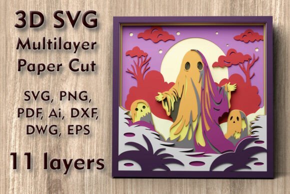 Ghost 3D SVG for Halloween: A Spooky Design Asset