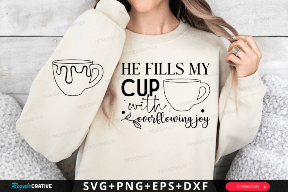 He Fills My Cup with Joy: A Versatile T-Shirt Design for Local Brands