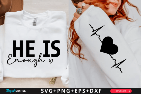 He is Enough Sleeve Svg Design: A Versatile Graphic for T-Shirt Designs