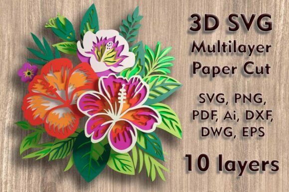 Hibiscus 3D SVG Multilayer PaperСut File Review