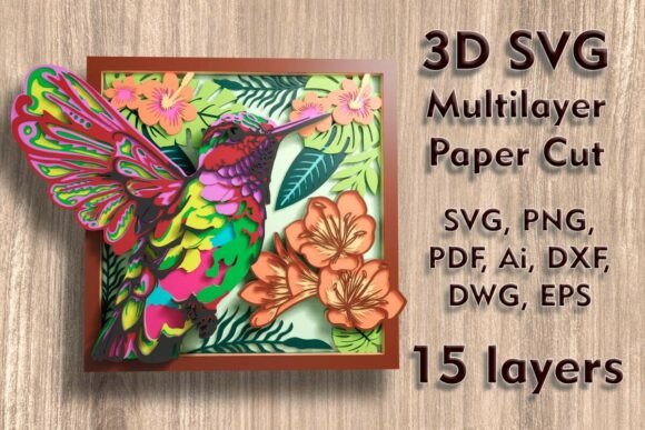 Hummingbird 3D SVG for Shadow Boxes: A Brand Designer's Review