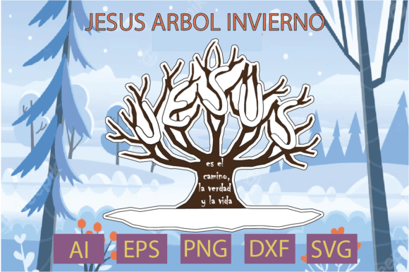Jesús Árbol Invierno: A Versatile Graphic for T-Shirt Designs