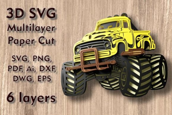 Review: Monster Truck 3D SVG for Shadow Boxes