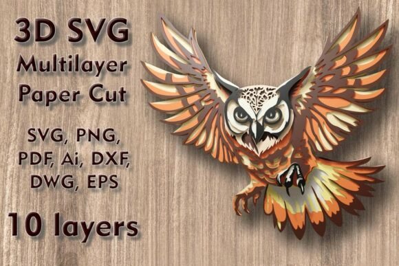Reviewing Owl 3D SVG Multilayer PaperСut Files for Branding