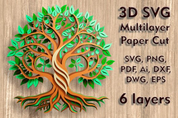Tree of Life 3D SVG: A Versatile Ornaments Asset