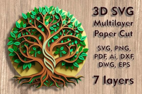 Tree of Life 3D SVG: A Versatile Ornaments Asset