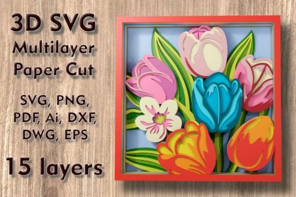 Tulips 3D SVG for Shadow Boxes: A Brand Designer's Review